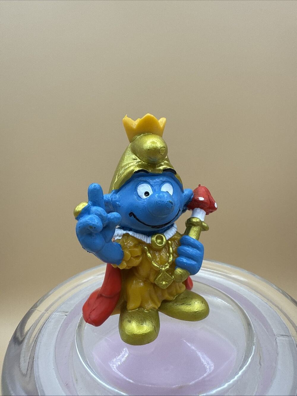 Vintage Schleich 1978 PVC Smurfs Figure-King Figurine 2.25" Germany